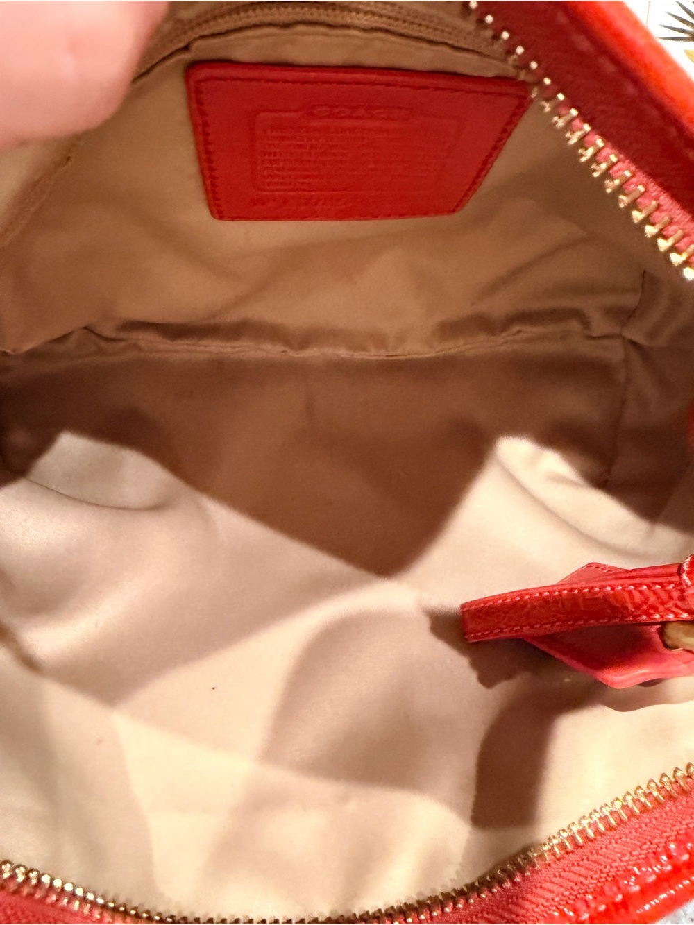 Coach Signature Canvas Hobo Shoulder Bag with Orange/Red Trim - Picture 4 of 7